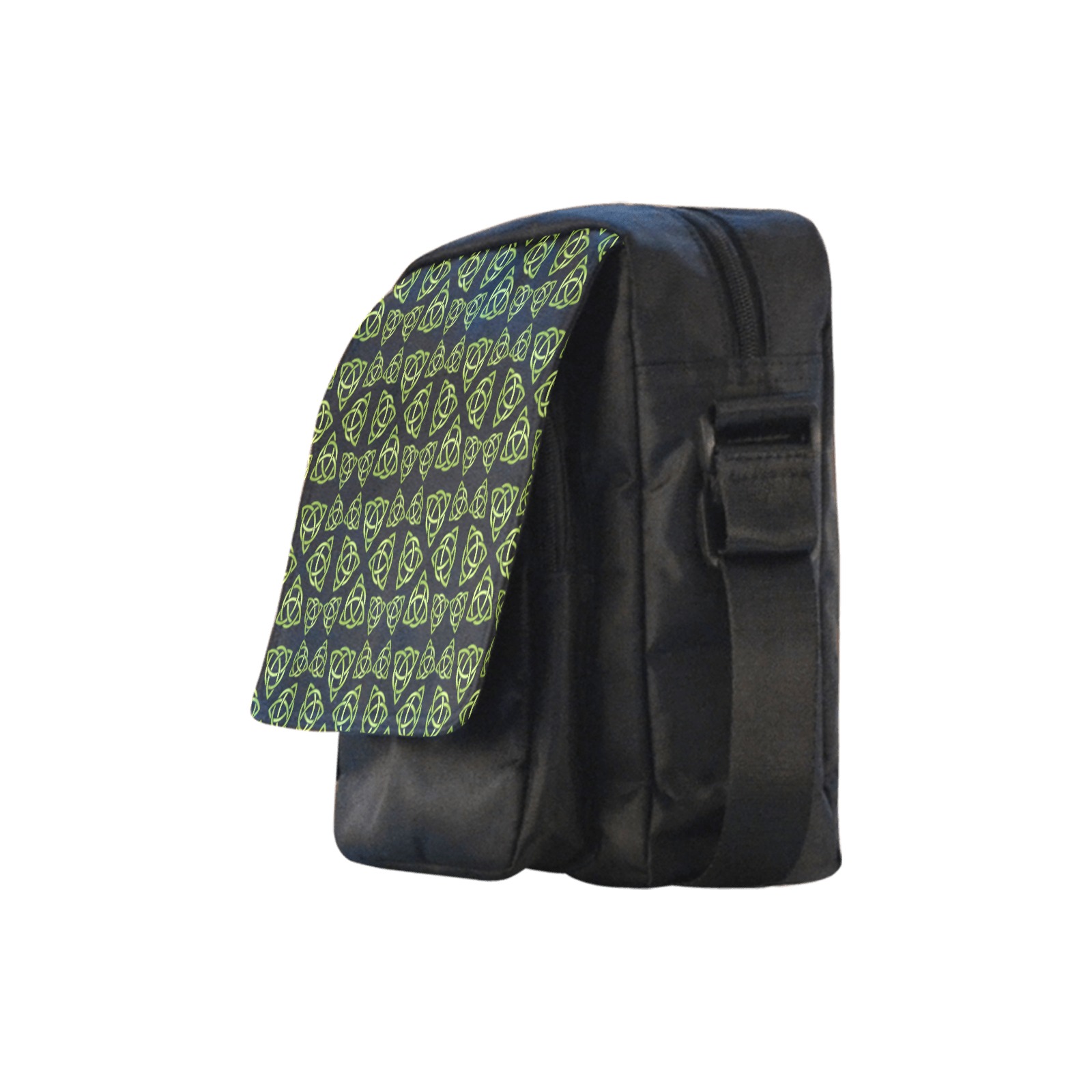 Green Triquetra Pattern Crossbody Nylon Bags (Model 1633)