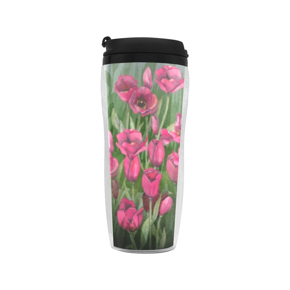 Tulips Pink Travel Cup Reusable Coffee Cup (11.8oz)