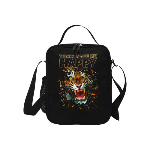 Tigers Make Me Happy All Over Print Crossbody Lunch Bag for Kids (Model 1722)