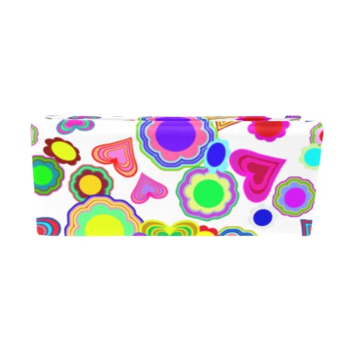 Groovy Hearts and Flowers White Custom Foldable Glasses Case