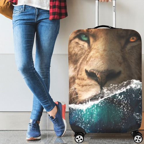 Lion behind the Ocean Luggage Cover/Large 26"-28"