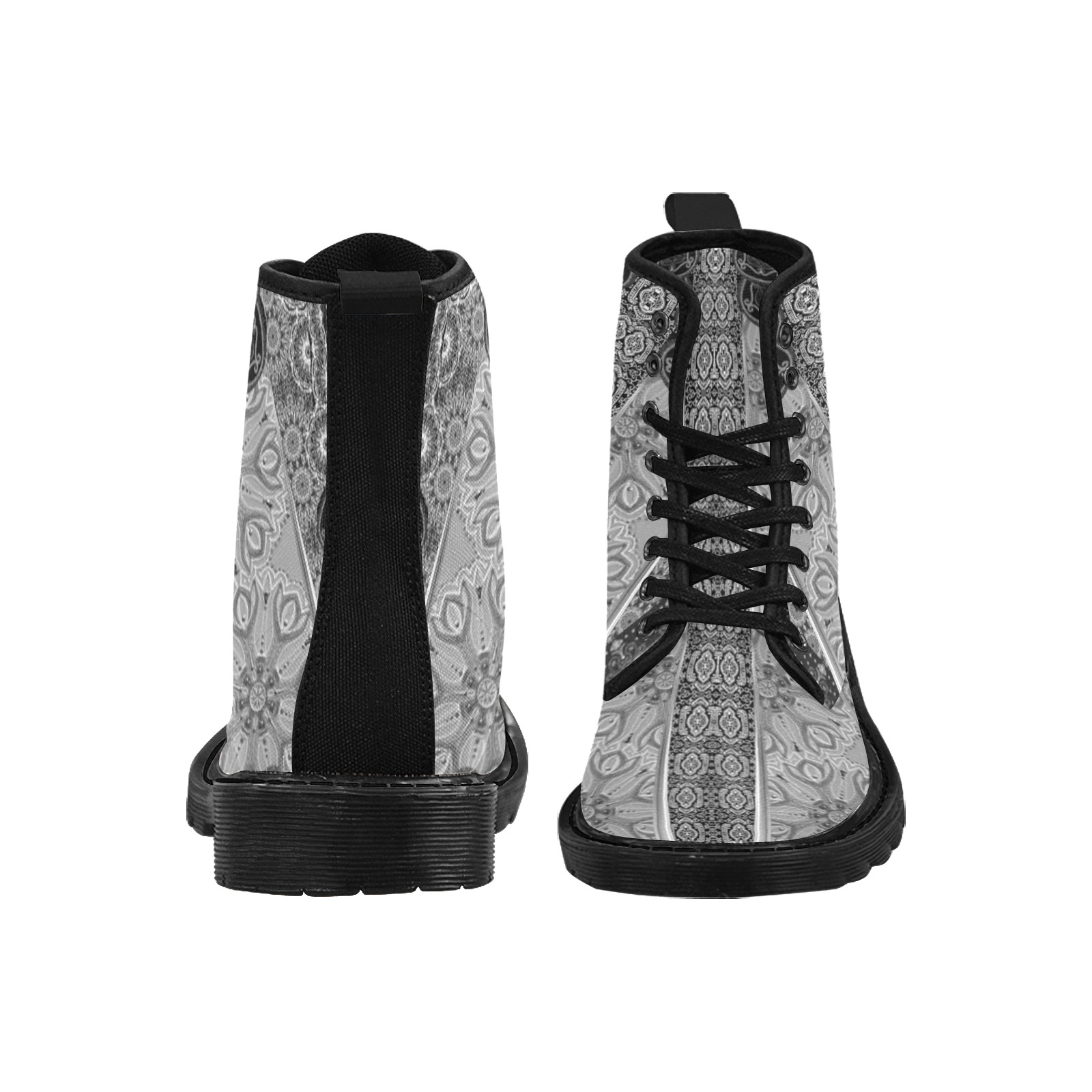 arabesques - black Martin Boots for Men (Black) (Model 1203H)