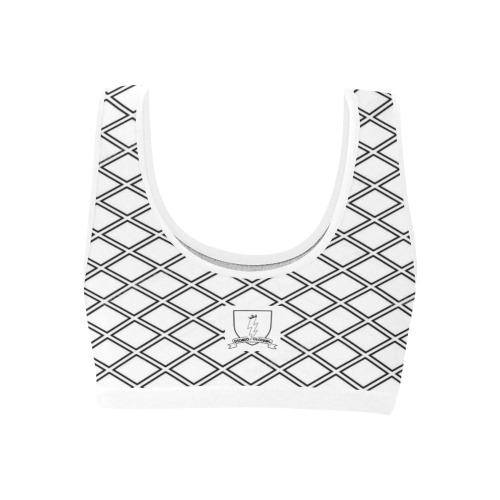 DIONIO Clothing - Ladies' White Diamond Sports Bra Women's All Over Print Sports Bra (Model T52)