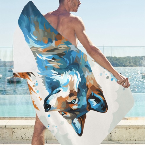 Nordic wolf Beach Towel 30"x 60"