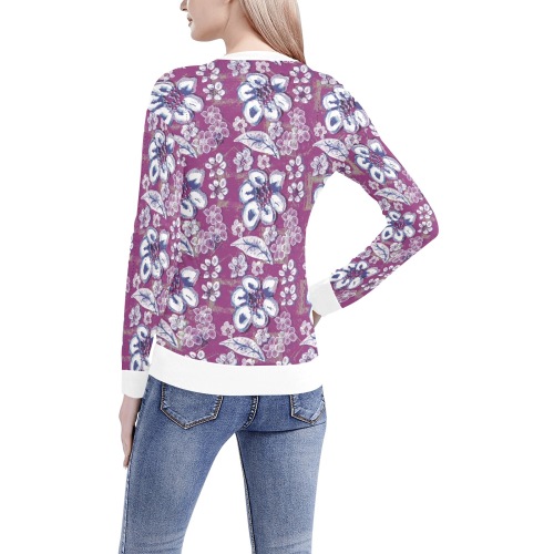 Soft Surrealistic Floral Women's All Over Print V-Neck Sweater (Model H48)