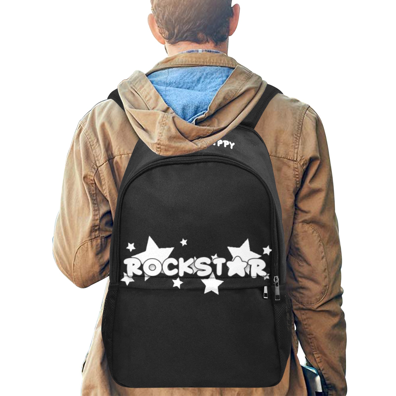 triggahappy x Rockstar bookbag Fabric Backpack with Side Mesh Pockets (Model 1659)