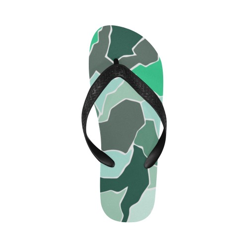 Green military camouflaged flip flop Flip Flops for Men/Women (Model 040)