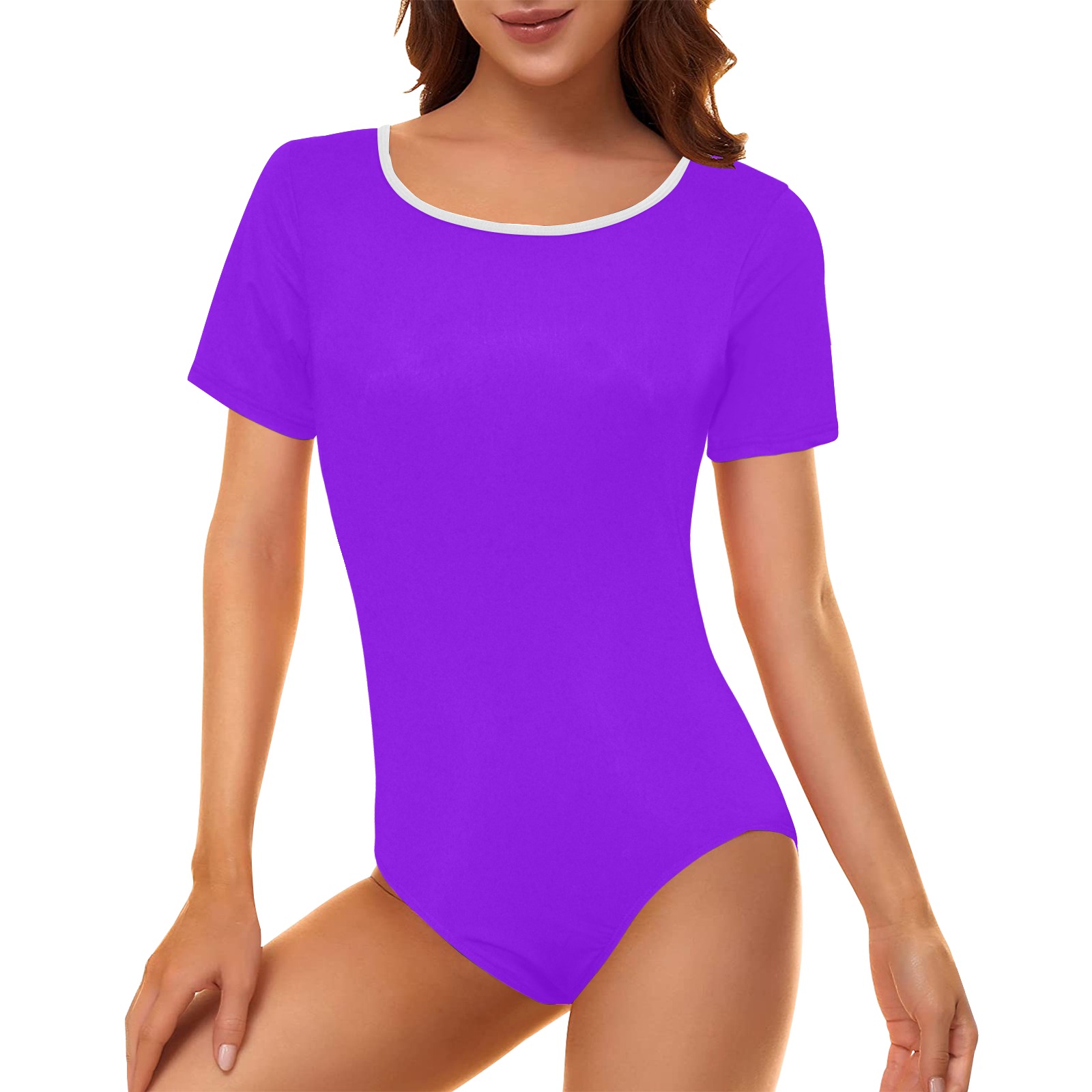 color electric violet Women's Short Sleeve Bodysuit