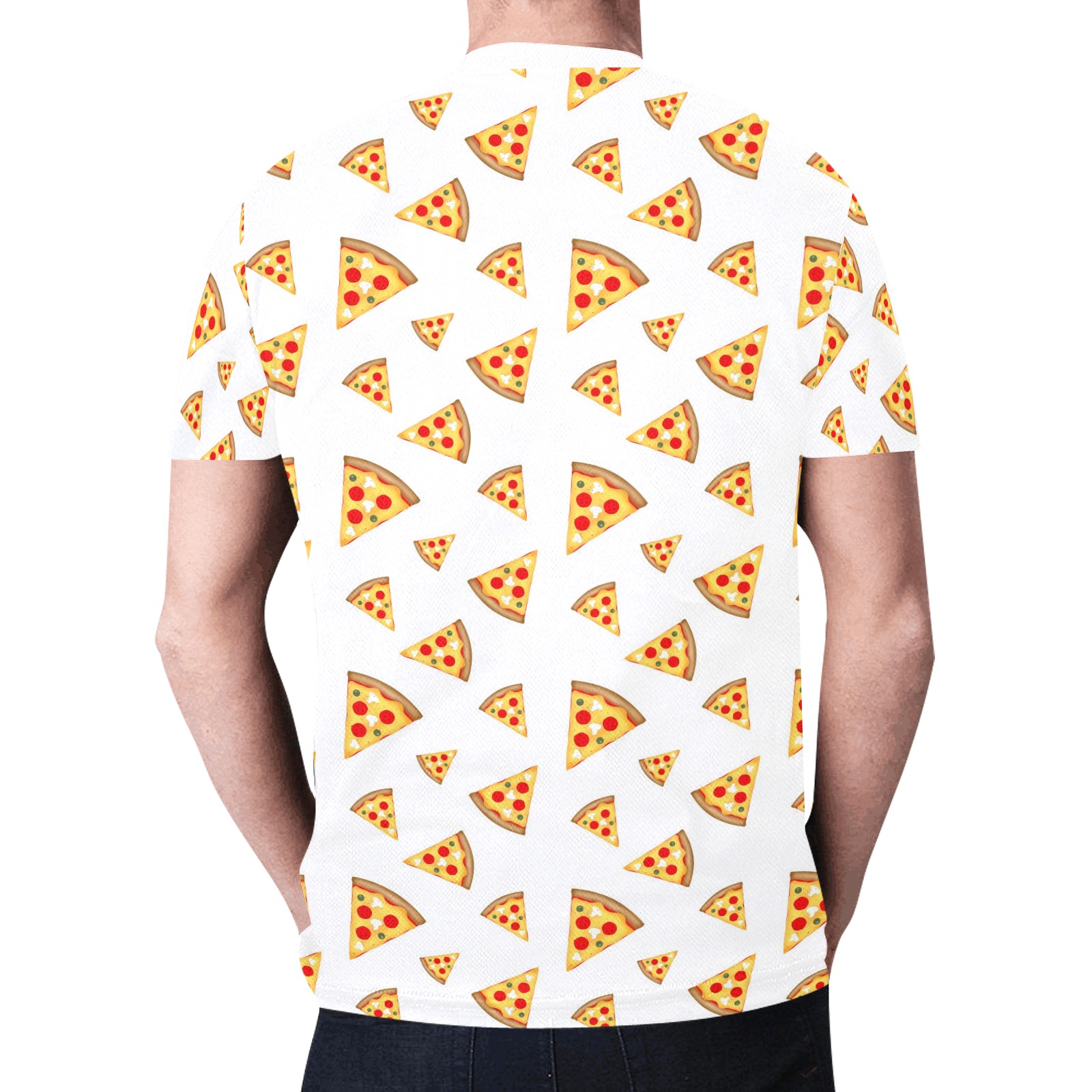 Cool and fun pizza slices pattern on white New All Over Print T-shirt for Men (Model T45)