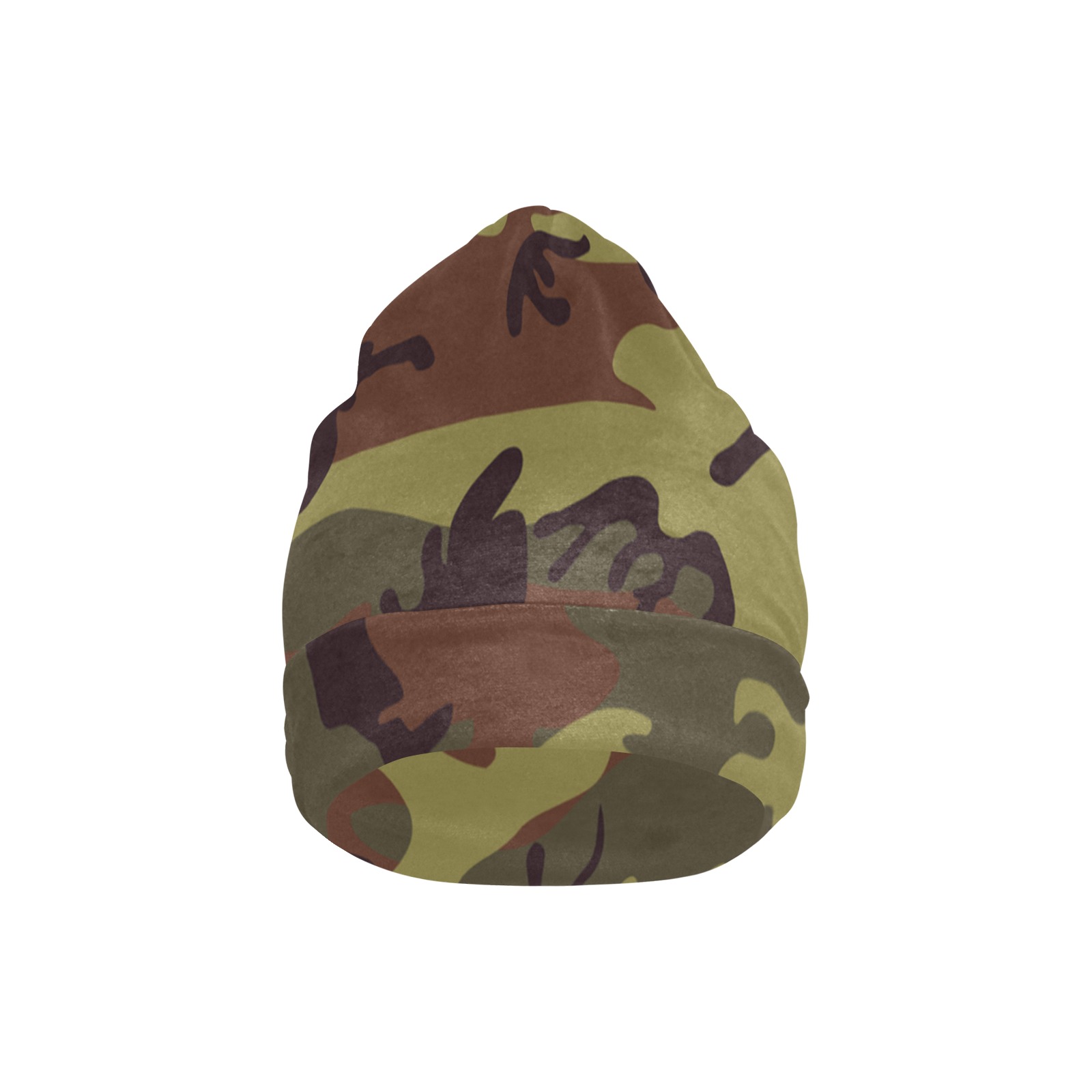 Camo Green Brown All Over Print Beanie for Kids