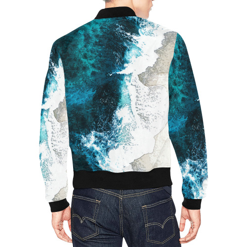 Ocean And Beach All Over Print Bomber Jacket for Men (Model H19)