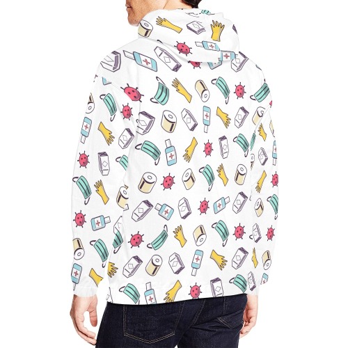 Covid-19 Pattern Fashion Trend All Over Print Hoodie for Men (USA Size) (Model H13)