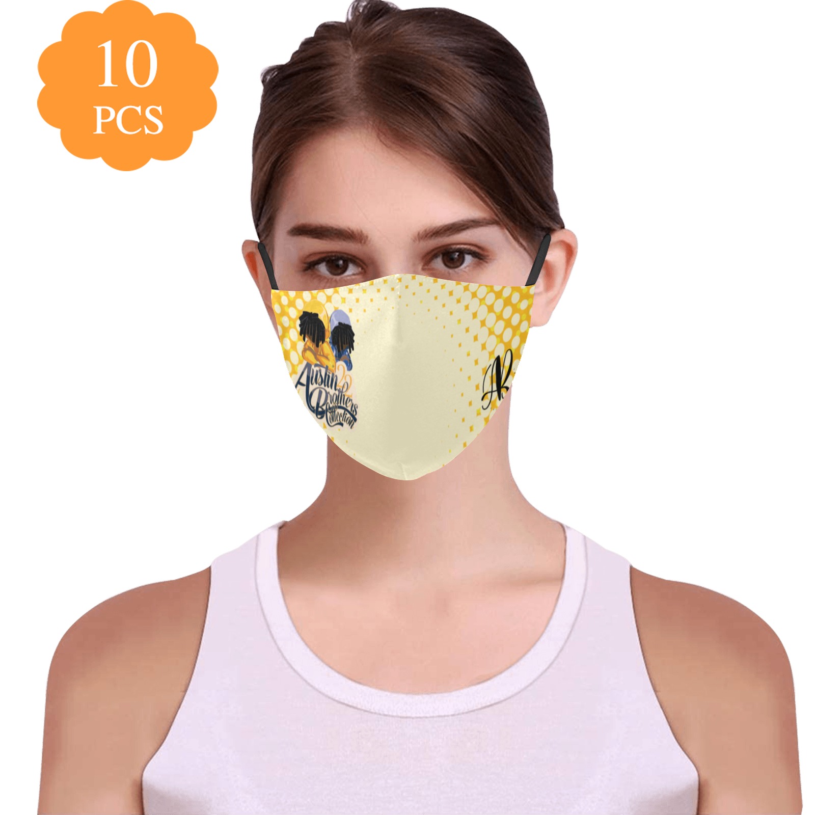 AB Comic 3D Mouth Mask with Drawstring (Pack of 10 & 20 Filters Included) (Model M04)