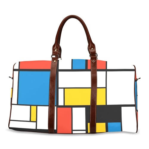 Mondrian De Stijl Modern Waterproof Travel Bag/Large (Model 1639)