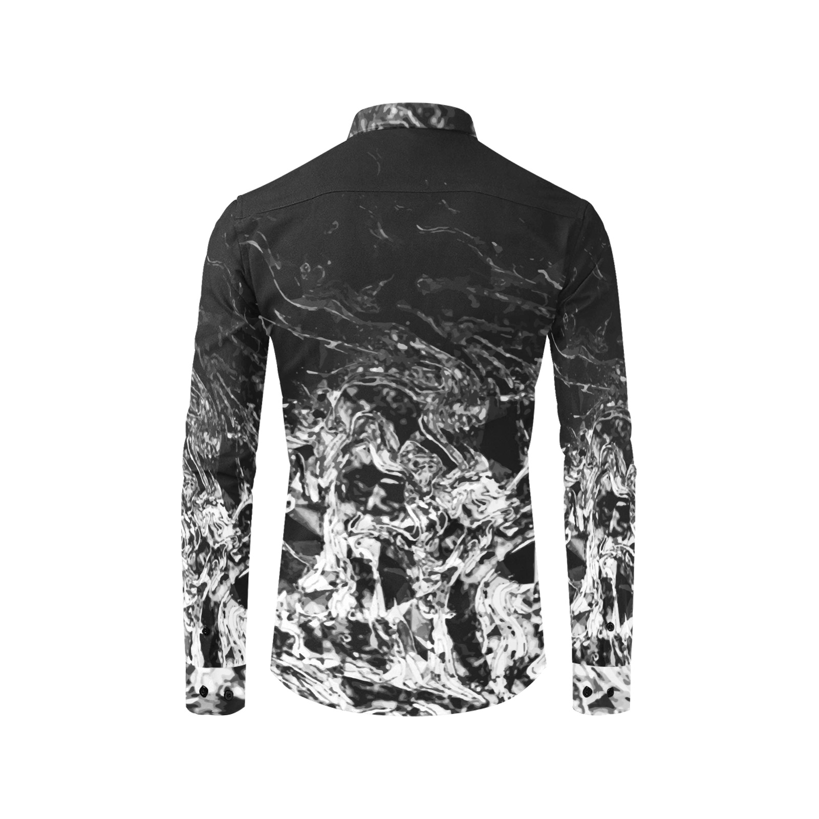Winter Nite - black white gray gradient geometric swirl Men's All Over Print Casual Dress Shirt (Model T61)