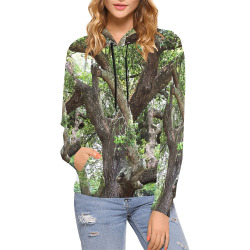 Oak Tree In The Park 7659 Stinson Park Jacksonville Florida All Over Print Hoodie for Women (USA Size) (Model H13)