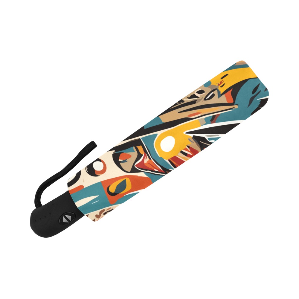 Magnificent abstract art of tribal shapes, forms. Anti-UV Auto-Foldable Umbrella (U09)