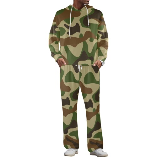 Camouflage Men's Streetwear Flared Tracksuit (Set25)