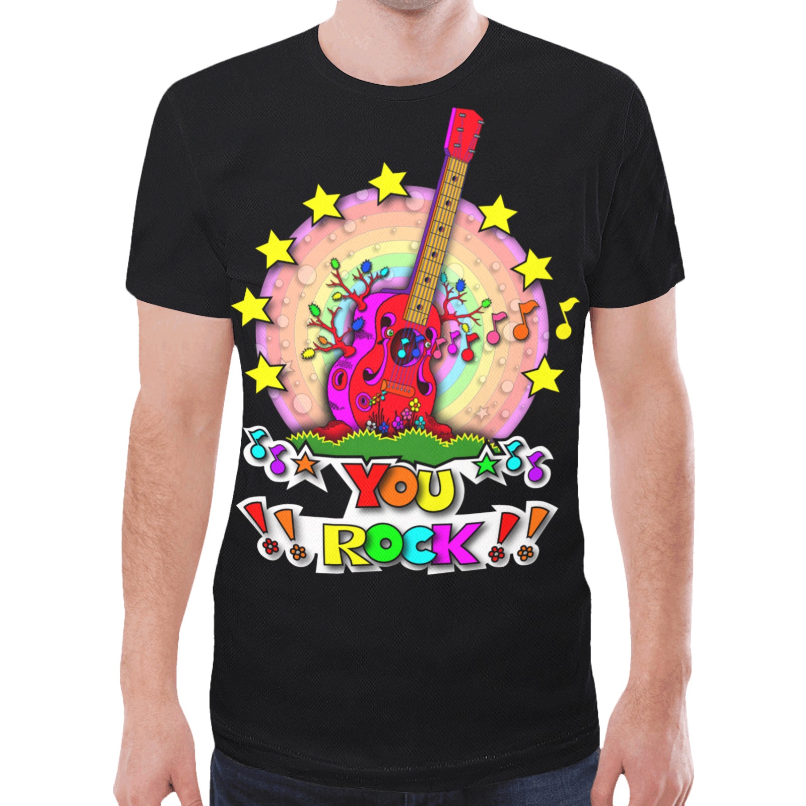 ITEM 31- GUITAR TREE FOREST - YOU ROCK - T-SHIRT New All Over Print T-shirt for Men (Model T45)