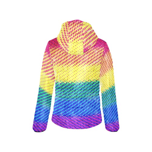 Rainbow Pride by Nico Bielow Women's Padded Hooded Jacket (Model H46)