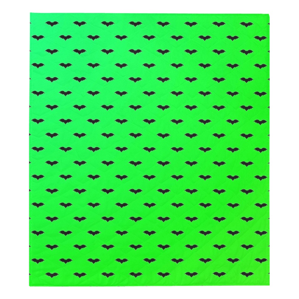 Tiny Bats Green Quilt 70"x80"