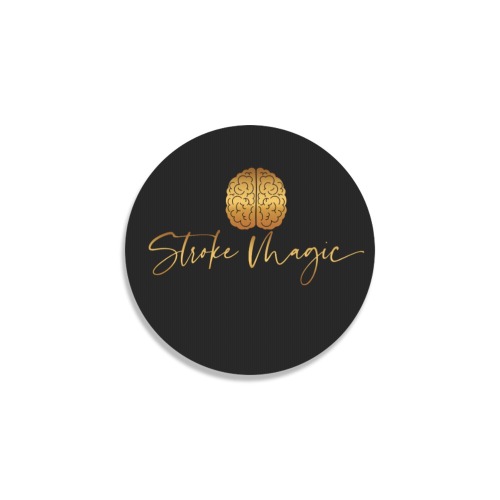 Stroke Magic Logo black Round Coaster