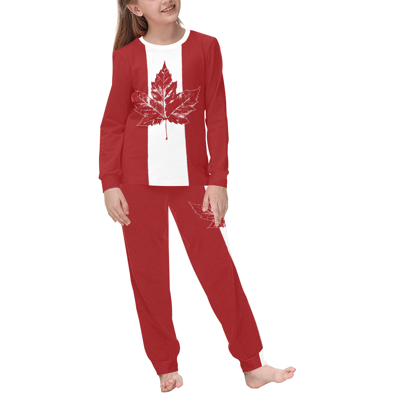 Cool Kid's Canada Flag Pajamas Kids' All Over Print Pajama Set