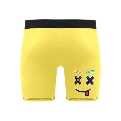 Yellow X Face Men Underwear Men's Long Leg Boxer Briefs (Model L67)