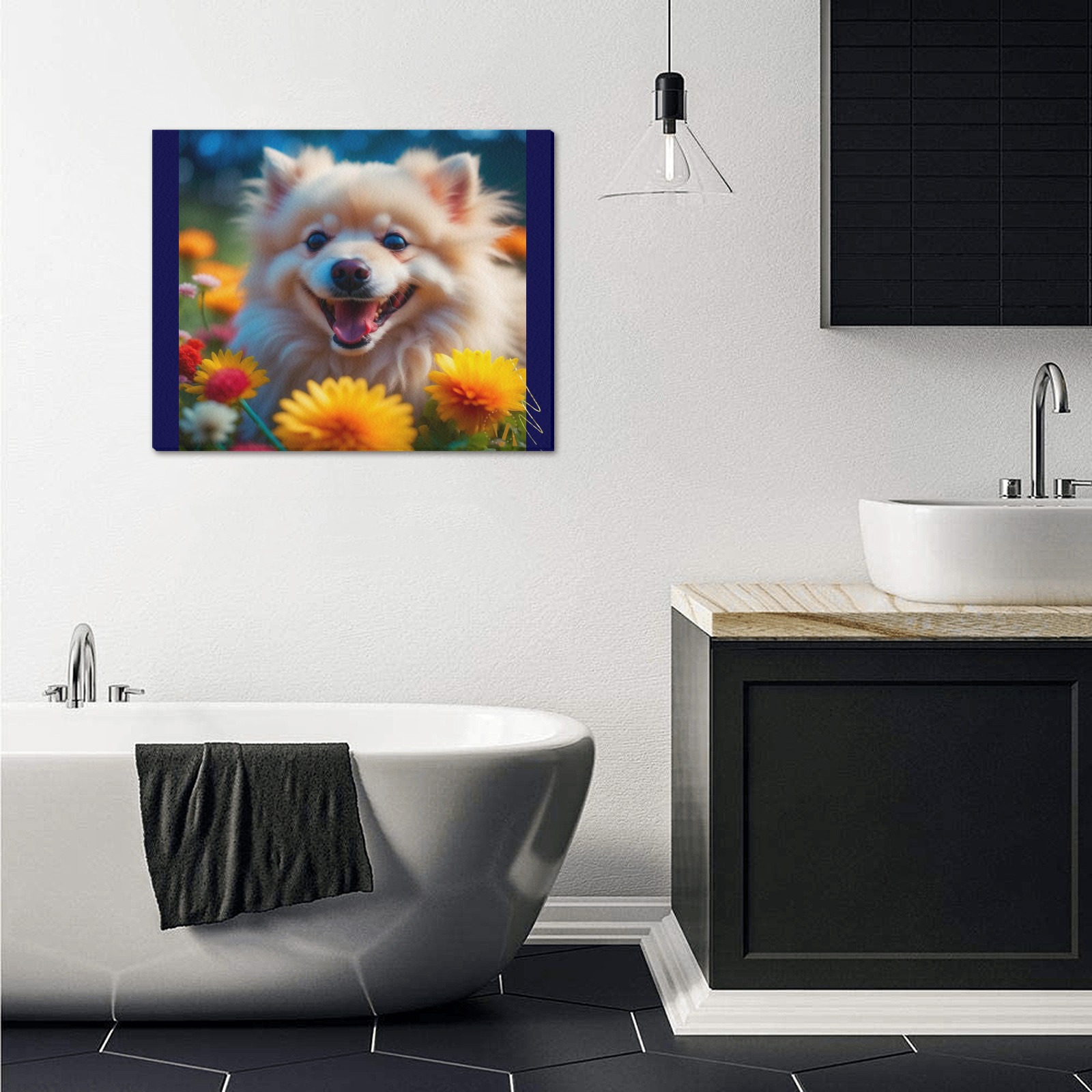 Cute smiley doggy Upgraded Canvas Print 20"x16"