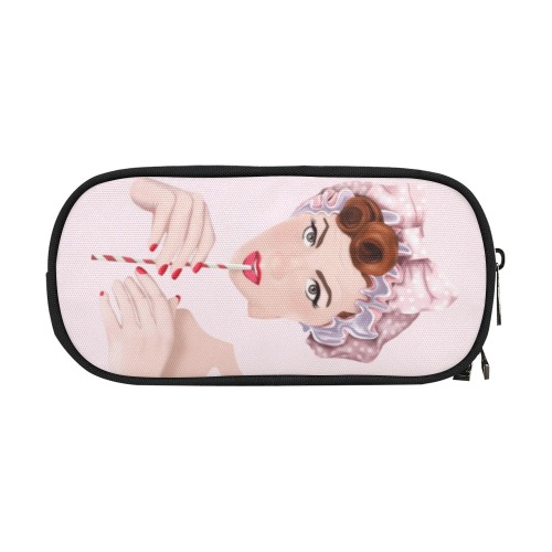 Pink Pin Up Girl Pencil Pouch/Large (Model 1680)
