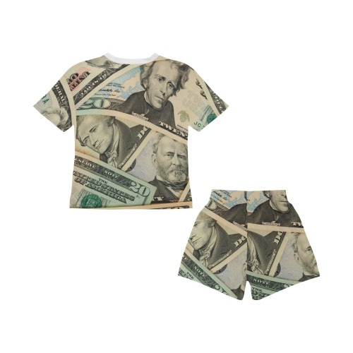 US PAPER CURRENCY Little Girls' Short Pajama Set