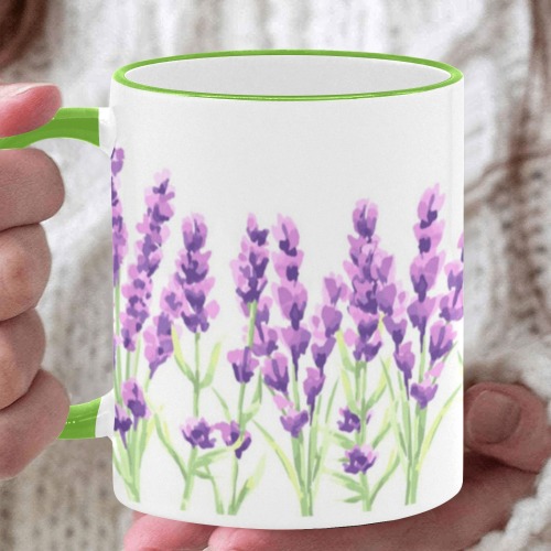 Lavender Love Custom Edge Color Mug (11oz)