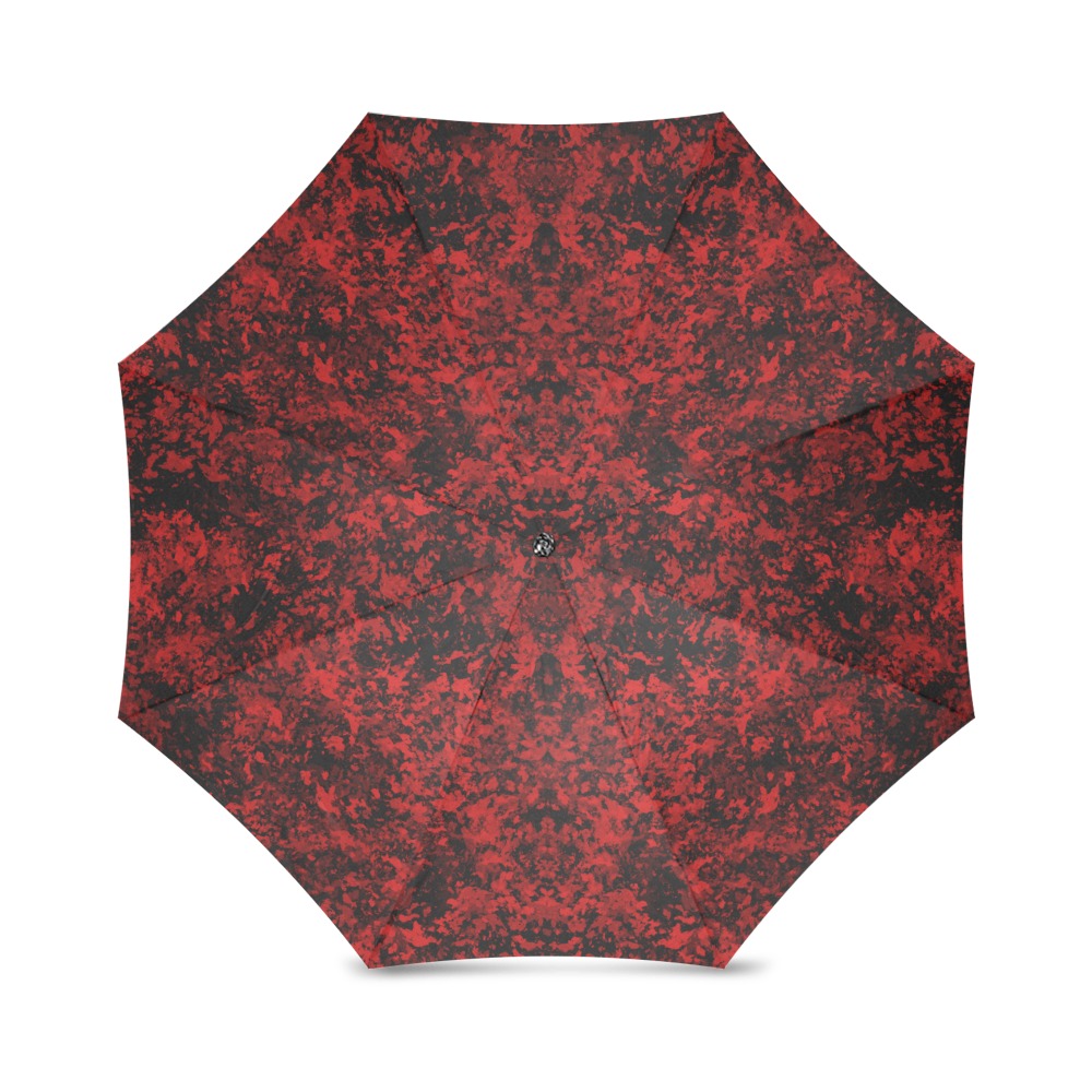 Ô Red and Black Texture Foldable Umbrella (Model U01)