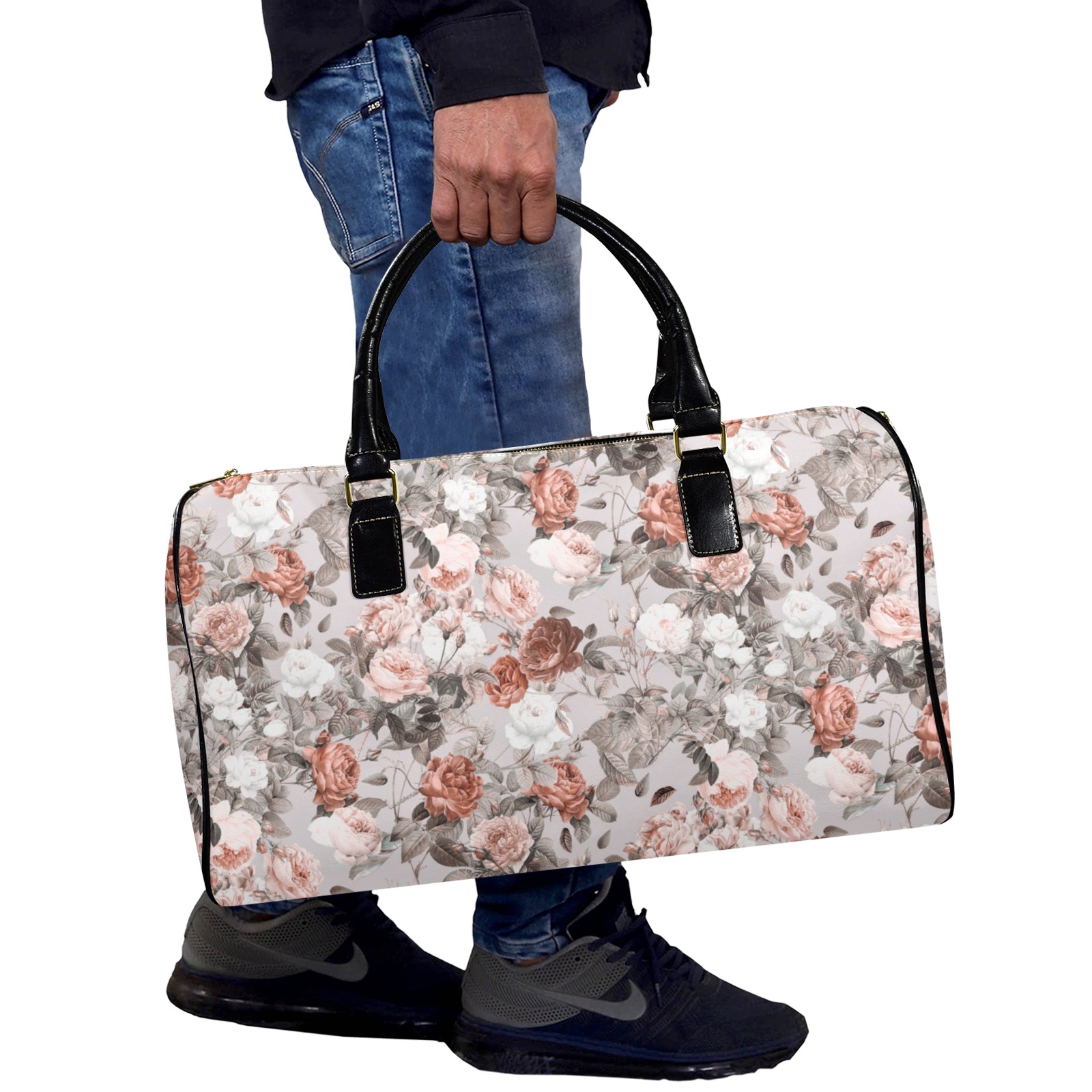 Blossom Leather Travel Bag-Small (Short Patch) (1735)