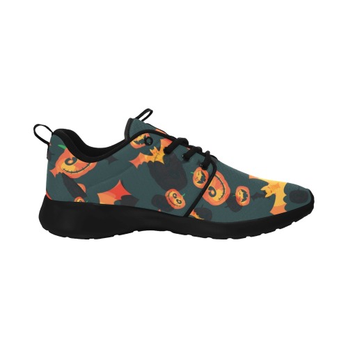 Halloween Pumpkins and Bats Men's Pull Loop Sneakers (Model 02001)