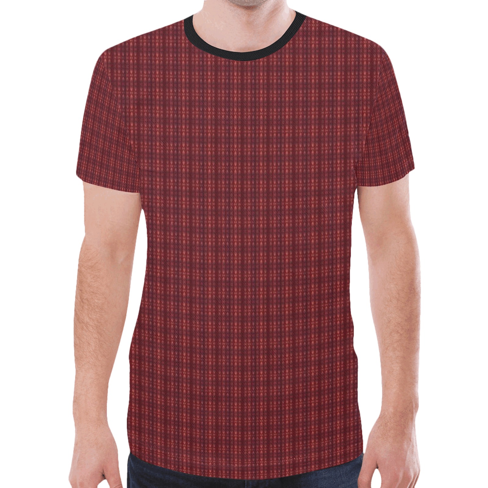 burgundy repeating pattern New All Over Print T-shirt for Men (Model T45)