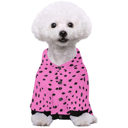 Pink and Black Pet Dog Hoodie