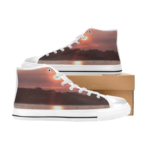 Glazed Sunset Collection Men’s Classic High Top Canvas Shoes (Model 017)
