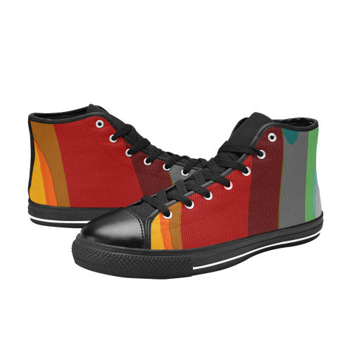 Colorful Abstract 118 Women's Classic High Top Canvas Shoes (Model 017)