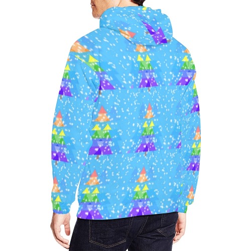 Rainbow Christmas by Nico Bielow All Over Print Hoodie for Men (USA Size) (Model H13)