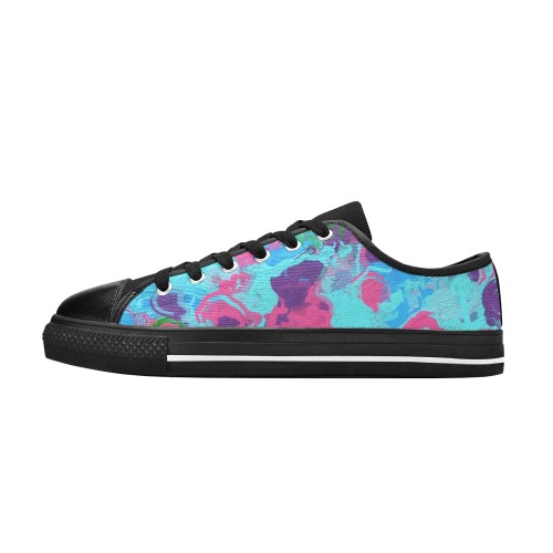 Mermaid Abstract Splatter Women's Classic Canvas Shoes (Model 018)