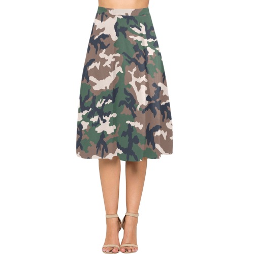 french-style-ERDL Mnemosyne Women's Crepe Skirt (Model D16)