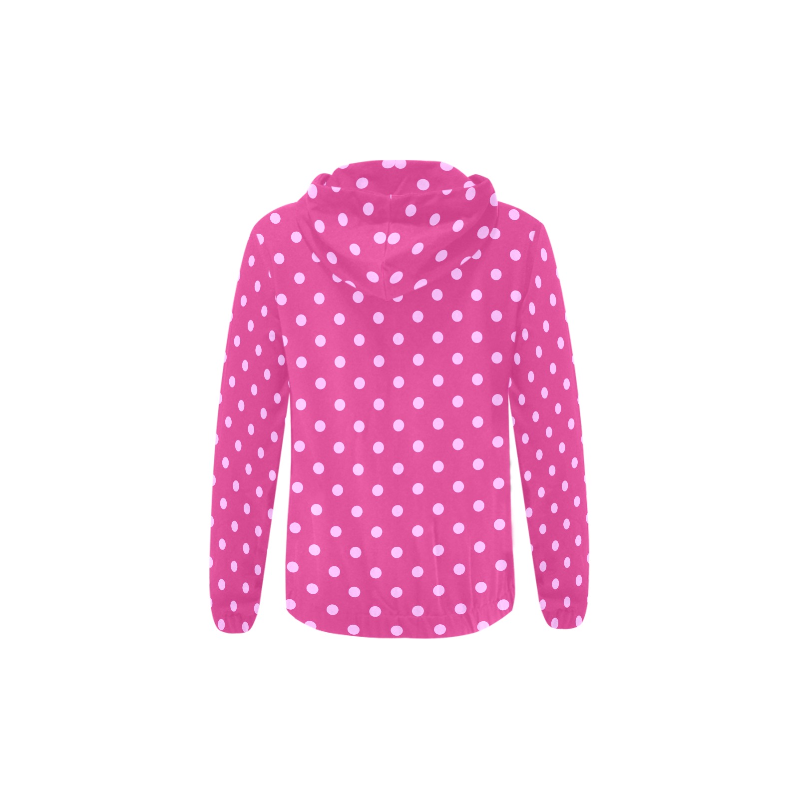 Pink Polka Dots on Fuscia All Over Print Full Zip Hoodie for Kid (Model H14)