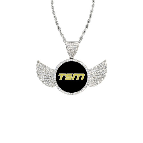 wings_silver_photo_pendant_with_rope_chain_tsm Wings Silver Photo Pendant with Rope Chain
