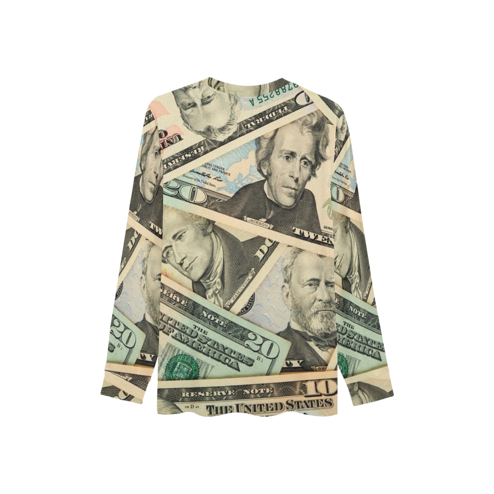 US PAPER CURRENCY Men's Pajama Top with Custom Cuff