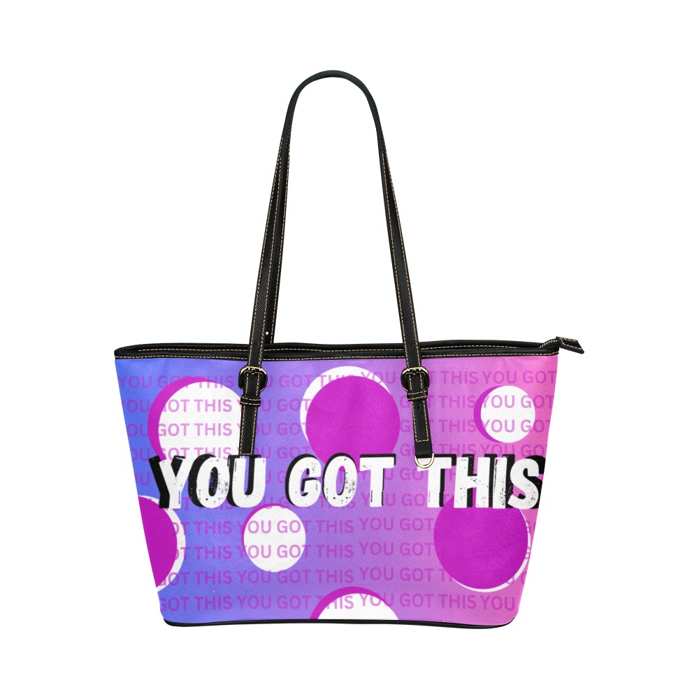 YOU GOT THIS Leather Tote Bag/Small (Model 1651)