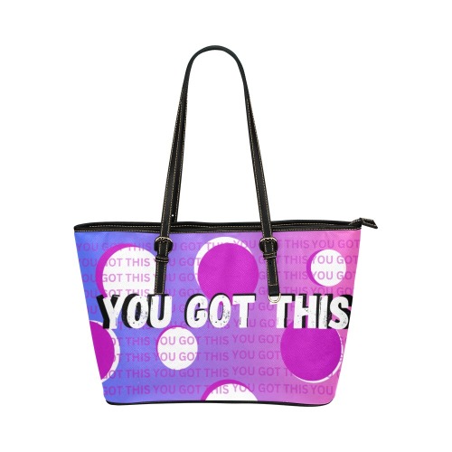 YOU GOT THIS Leather Tote Bag/Small (Model 1651)