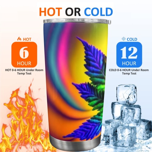 Psychedelic Leaf 20oz Mobile Tumbler with Clear Slide Lid