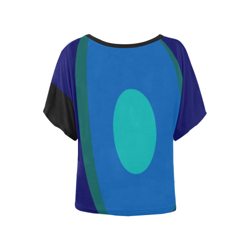 Dimensional Blue Abstract 915 Women's Batwing-Sleeved Blouse T shirt (Model T44)