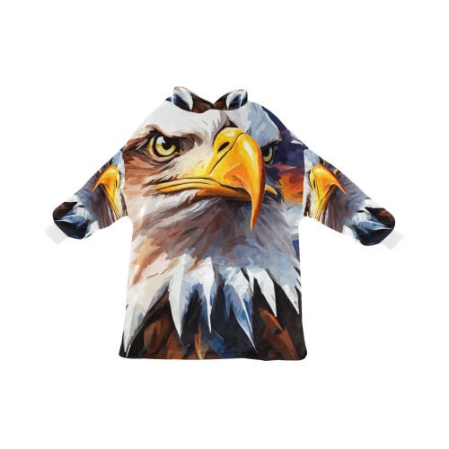 American Flag Cute Bald Eagle Head Patriotic Art
